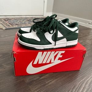 white/team green-white nike dunk low like NEW womens 8